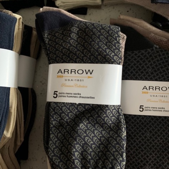 Arrow USA 1851 Premium Collection 5 Pair Socks Men’s (Shoe Size 7-12) Assorted - Picture 2 of 12